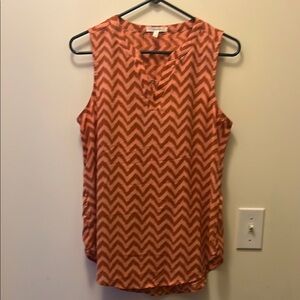 Maurices orange chevron Sleeveless Blouse - size medium